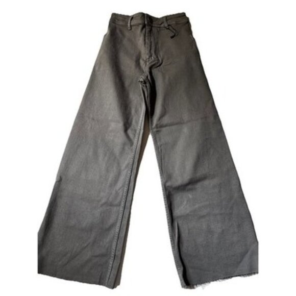 New Zara Grey The Marine Straight Wide Leg Pants Size 34 US Size 2 - Picture 1 of 6